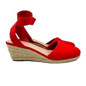 Dream Pairs Shoe Womens Size 9 Red Espadrille Heels Strappy Sandals Ankle Strap